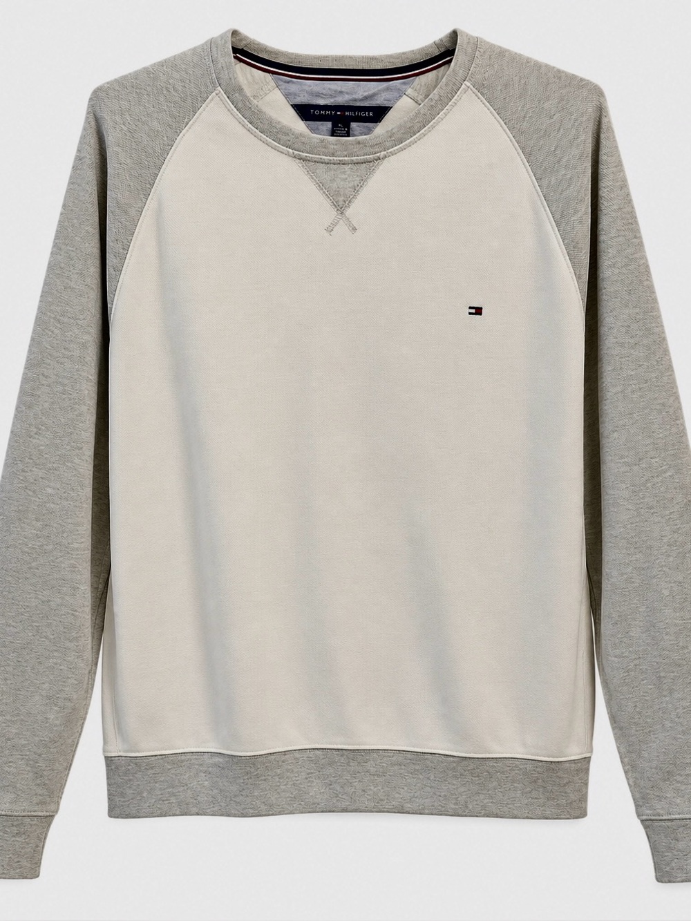 Tommy Hilfiger Colorblock Crewneck Sweatshirt XXL Gray White
